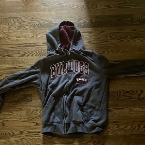 Mississippi bulldogs zip up hoodie, size small in men’s